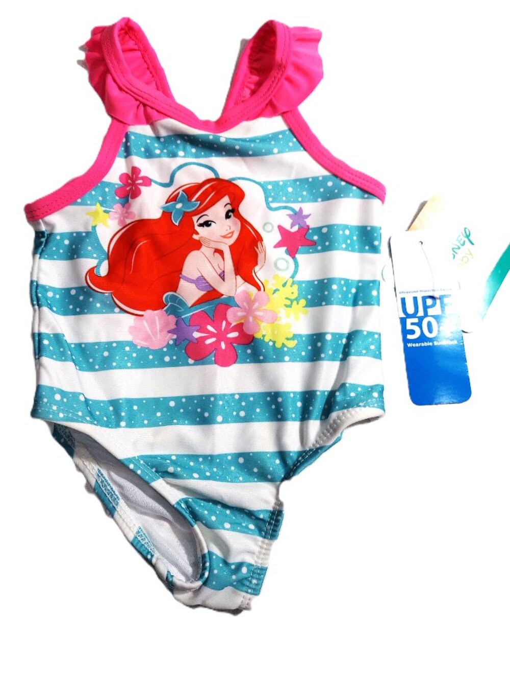 NEW Disney Swimsuit Baby 3 - 6 months, Little Mermaid Swimsuit UPF50